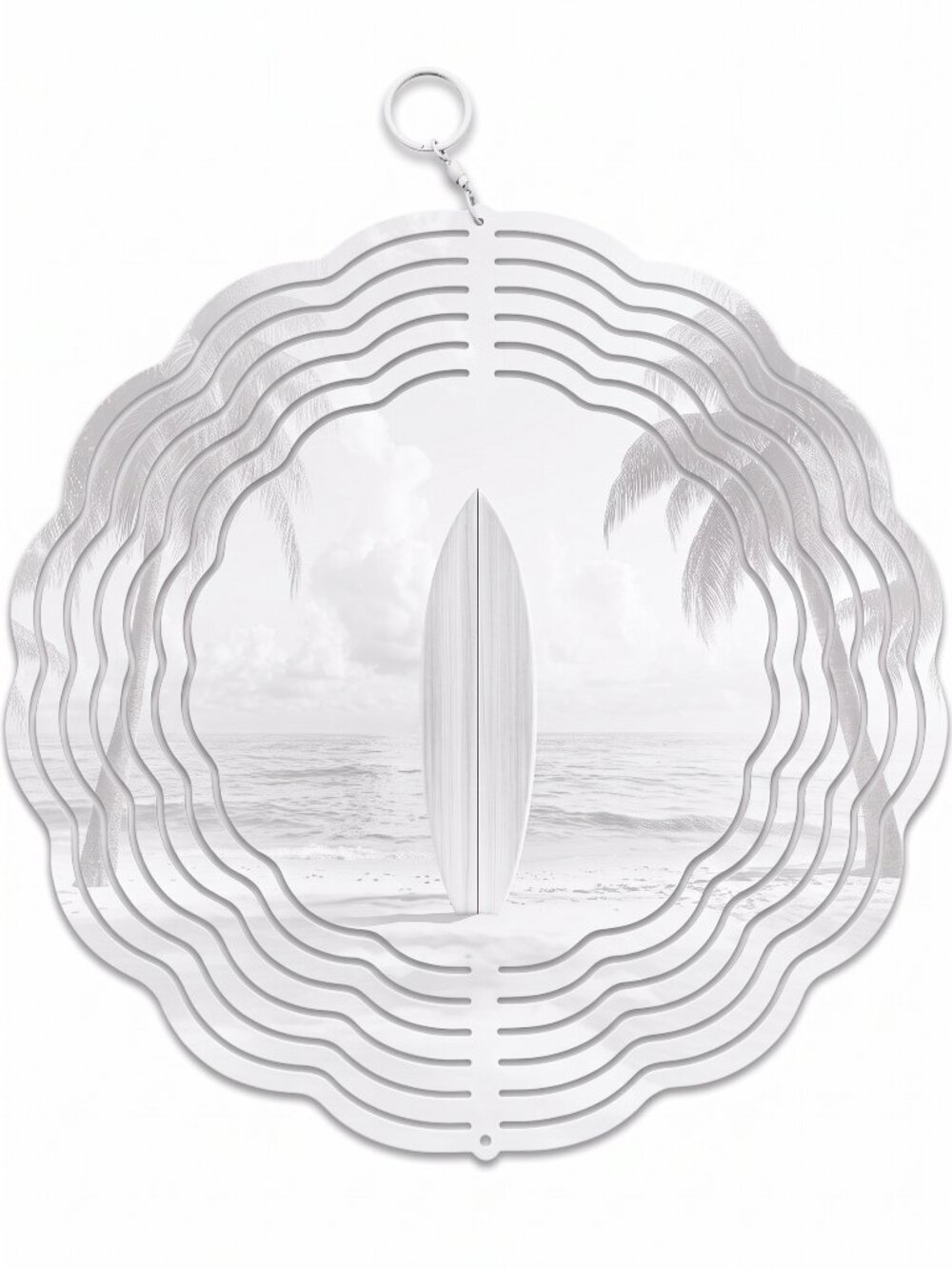 10" Sunset Surfboard Beach Kinetic Wind Spinner - Metal Hanging Yard Decor